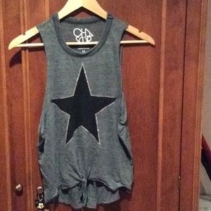 Chaser Medium tie front tank top